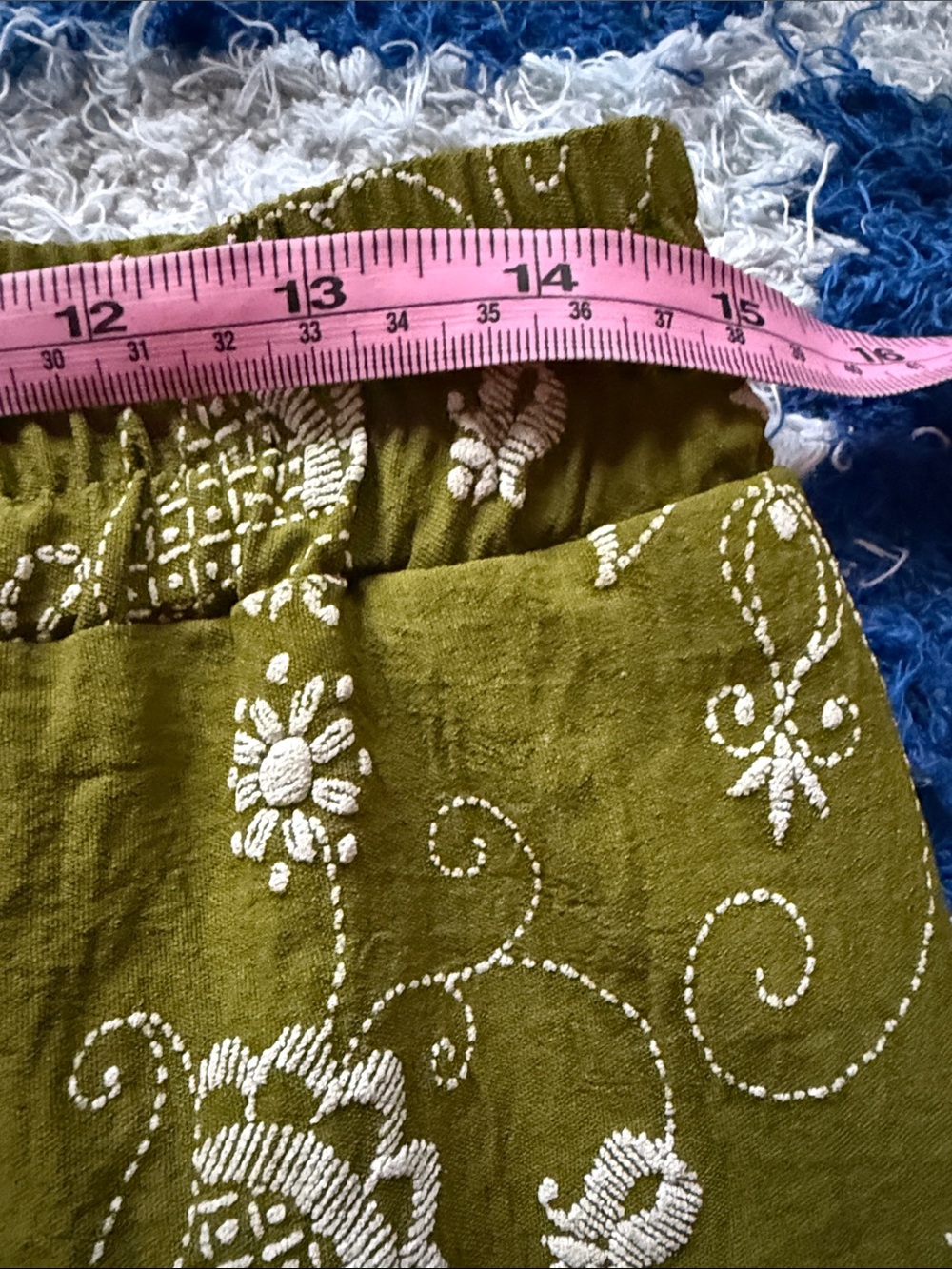 π NEW Rosie Wide Leg Green Paisley embroidery Print Pants - Picture 5 of 7